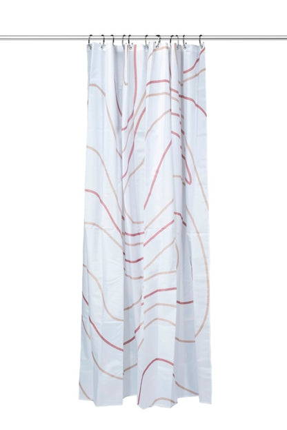 Croydex Shower Curtain 1800mm Pink Swirl