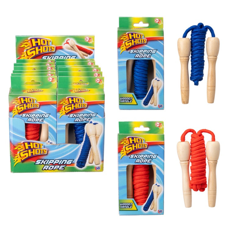 Hot Shots Wooden Handle Skipping Rope