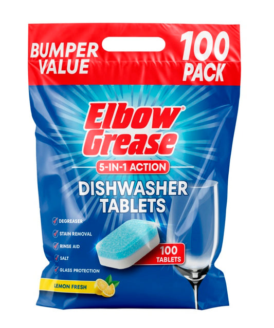 Elbow Grease Dishwasher Tablets Lemon Fresh Pack 100