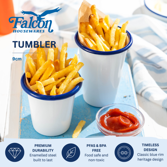 Falcon Enamel Tumbler - Traditional White 310ml