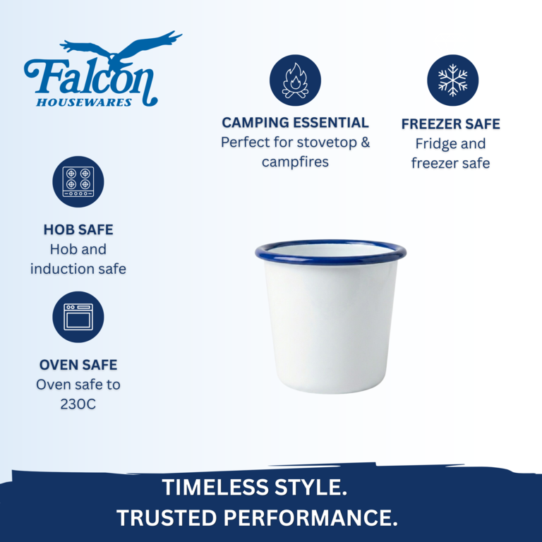Falcon Enamel Tumbler - Traditional White 310ml