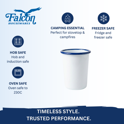 Falcon Enamel Tumbler - Traditional White 410ml