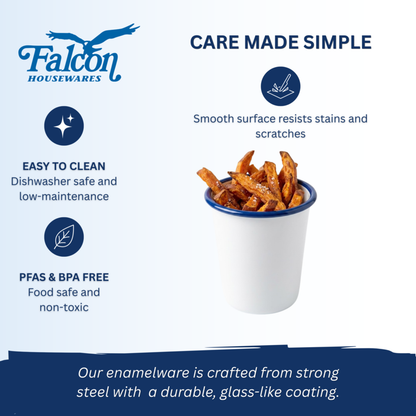 Falcon Enamel Tumbler - Traditional White 410ml
