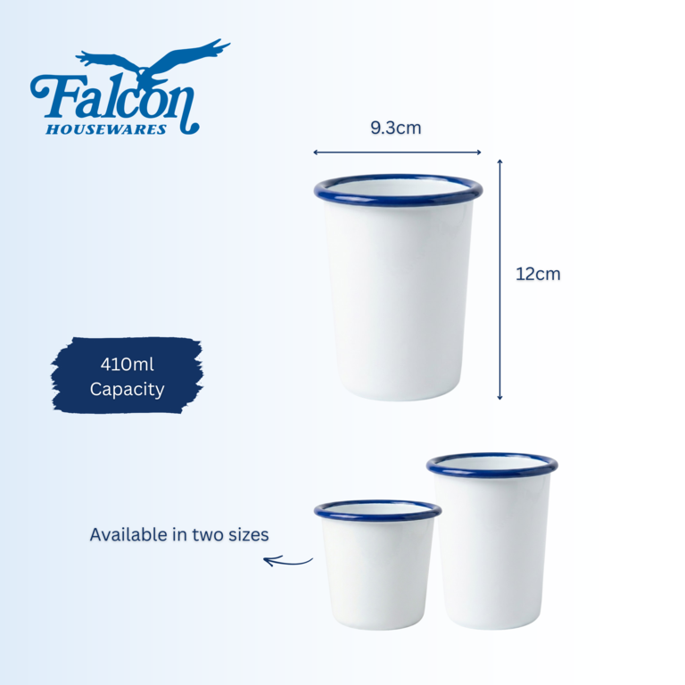 Falcon Enamel Tumbler - Traditional White 410ml