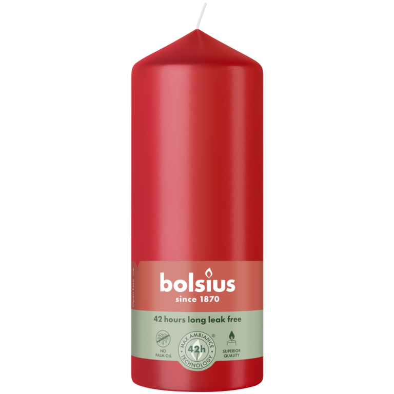 Bolsius Pillar Candle Red 15cm