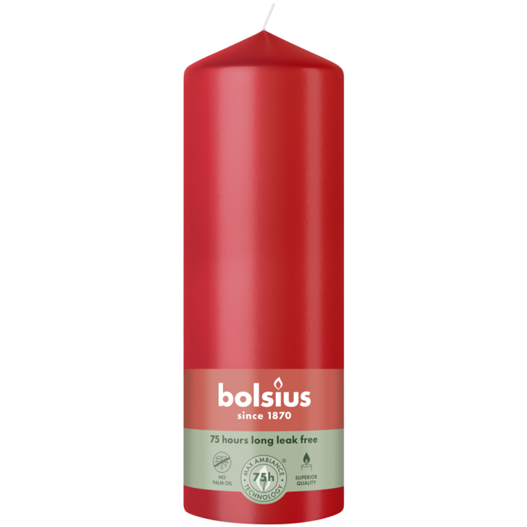 Bolsius Pillar Candle Red 20cm
