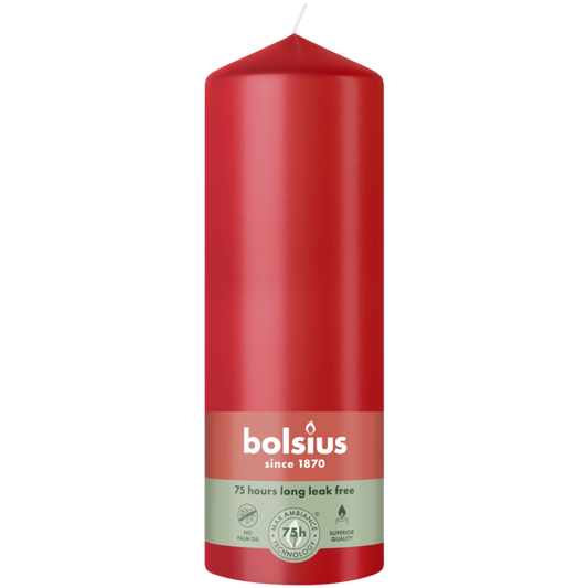 Bolsius Pillar Candle Red 20cm
