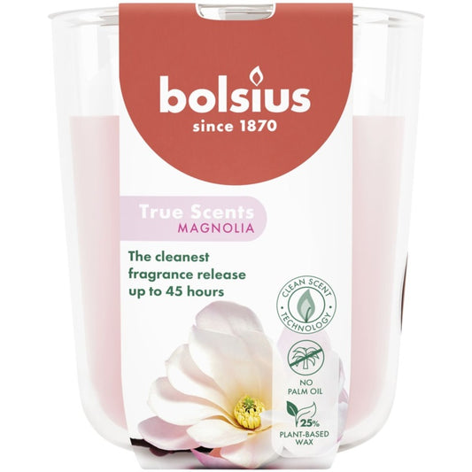 Bolsius Large Fragranced Candle In Glass Jar Magnolia