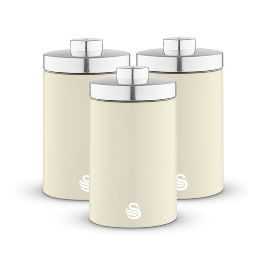 Swan Townhouse Canisters Set Of 3 Cream 1.6L