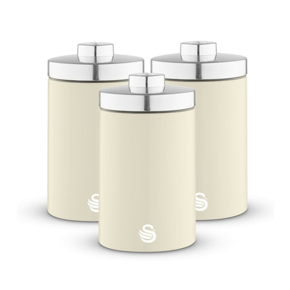 Swan Townhouse Canisters Set Of 3 Cream 1.6L