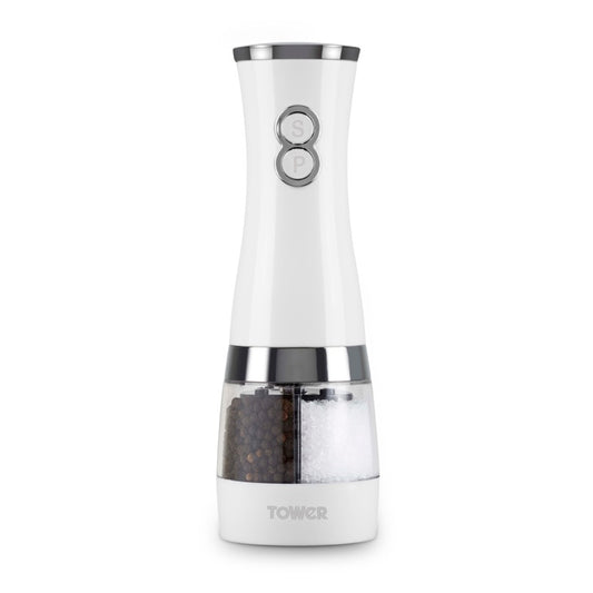 Tower Duo Electric Salt/Pepper Mill White