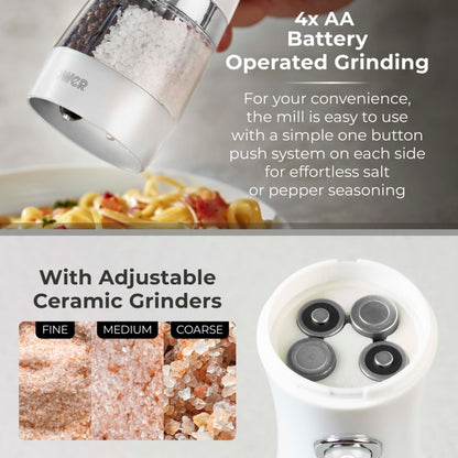 Tower Duo Electric Salt/Pepper Mill White