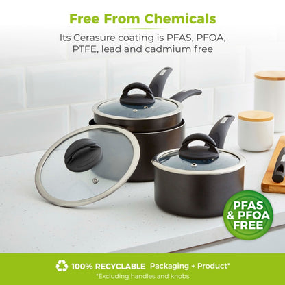 Tower Stainless Steel Saucepan Set 3 Piece