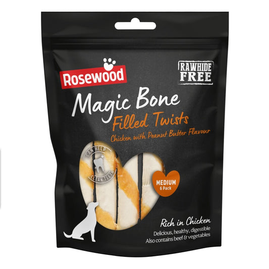 ROSEWOOD Magic Bone Twists Chicken Pack 6 195g