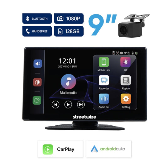 Streetwize Touchscreen Car Display with Rear Camera 9"