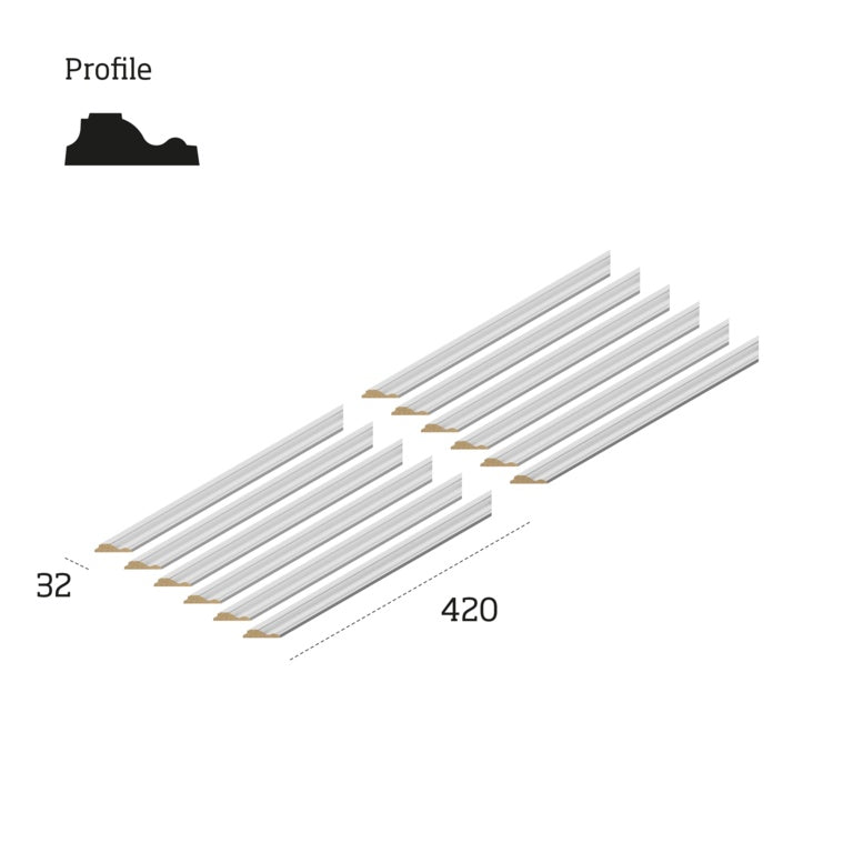 Cheshire Mouldings Wall Kit Ready Primed 420 x 420mm 3 Panel