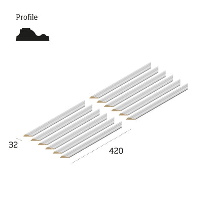 Cheshire Mouldings Wall Kit Ready Primed 420 x 420mm 3 Panel