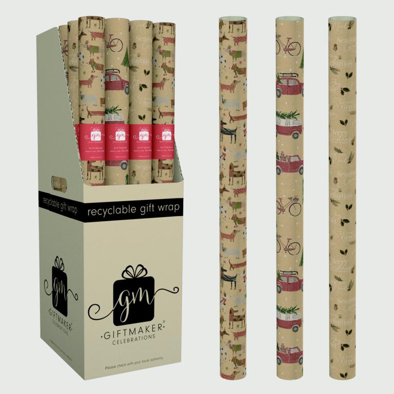 Giftmaker Traditional Kraft Wrap 2m x 69cm