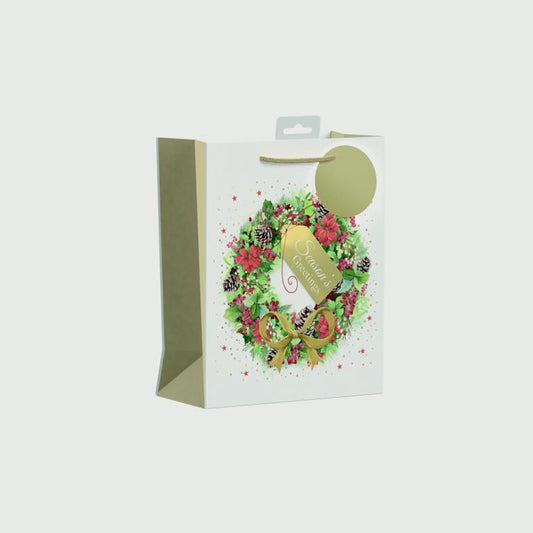 Giftmaker Christmas Wreath Gift Bag Medium
