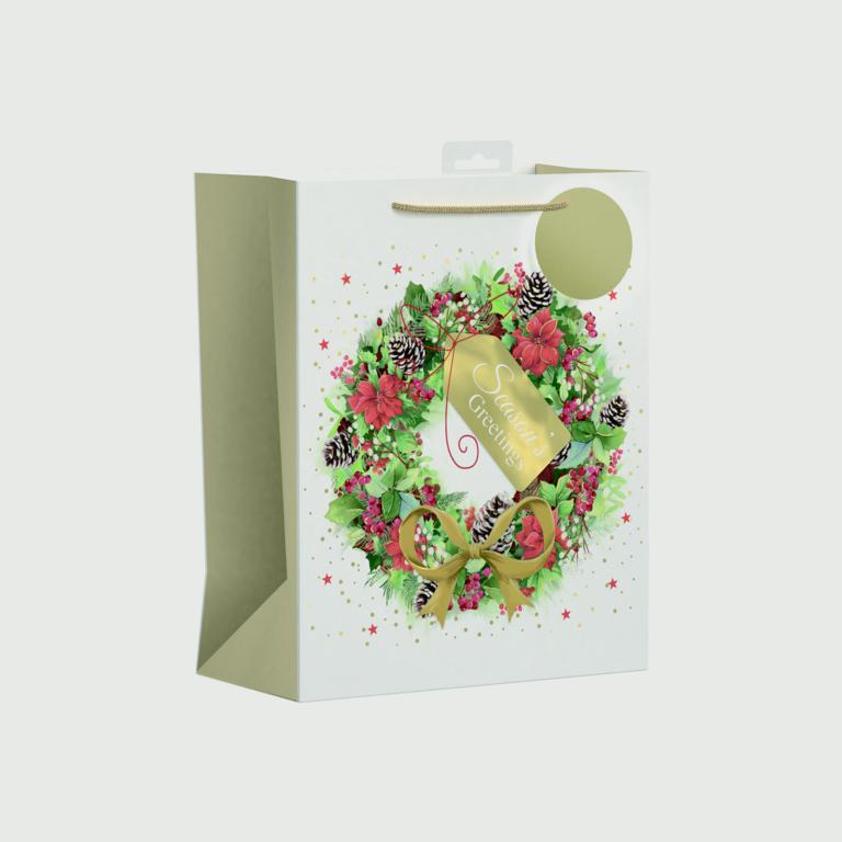 Giftmaker Christmas Wreath Gift Bag Large