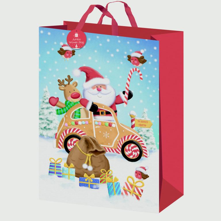 Giftmaker PP Woven Bag Cute Santa & Friends Jumbo