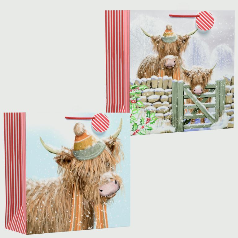Giftmaker Highland Cow Square Gift Bag Giant