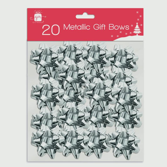 Giftmaker Gift Bows Pack 20 Silver