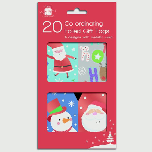 Giftmaker Co-ordinated Gift Tags Pack 20 Santa & Friends