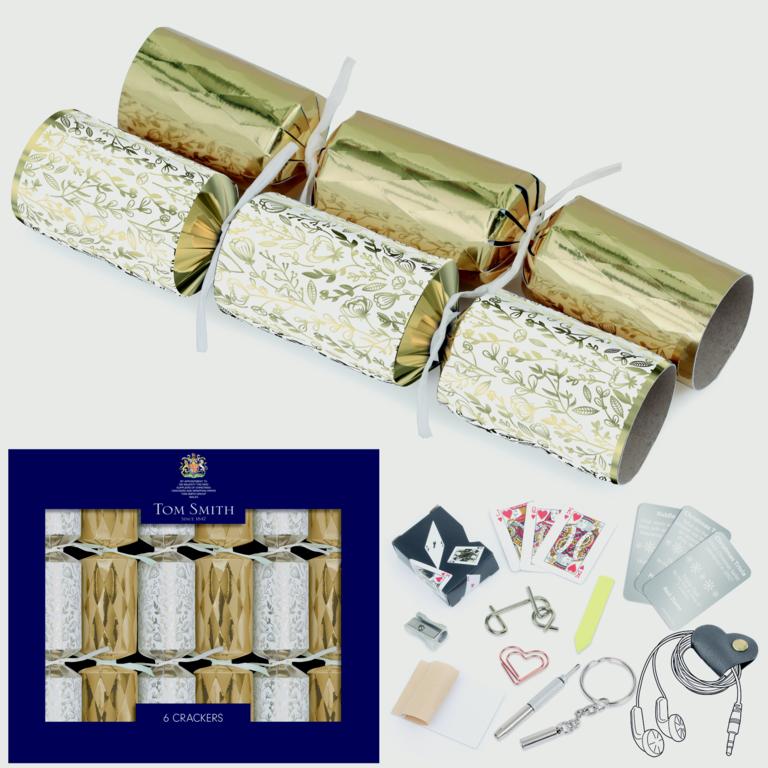 Tom Smith Gold Tree Crackers 8" Pack 3