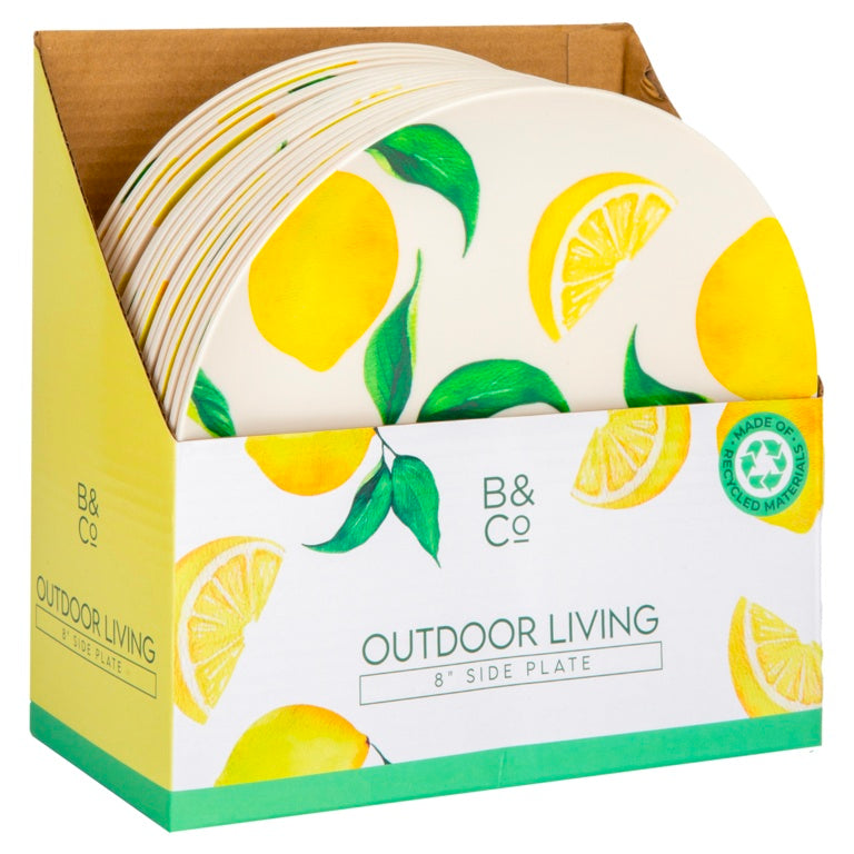 Pms Lemon Design Outdoor Plate 8"