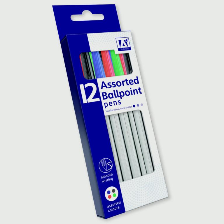 A Star Assorted Ballpoint Pens Pack 12