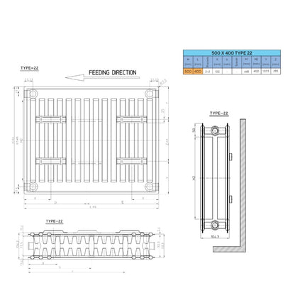 Evolve Double Compact Radiator 500 x 400mm