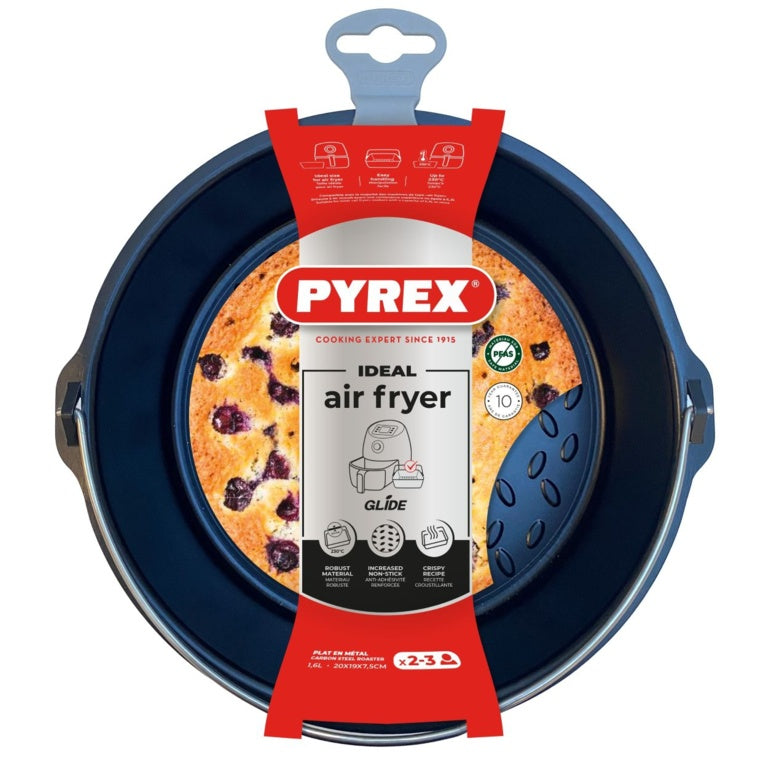 Pyrex Air Fryer Metal Round Roaster 20 x 19 x 7.5cm