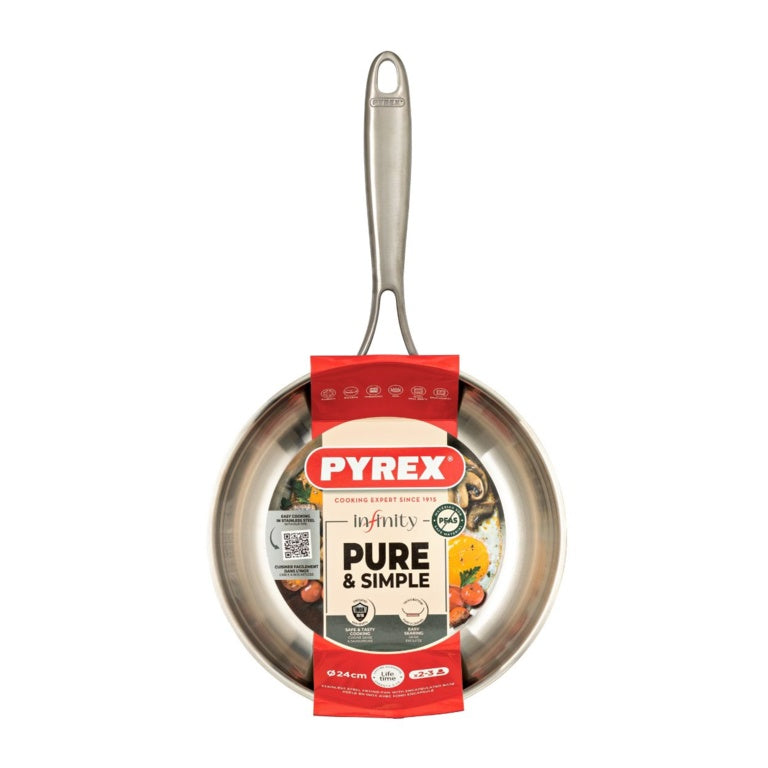 Pyrex Infinity Stainless Steel Frying Pan 24cm