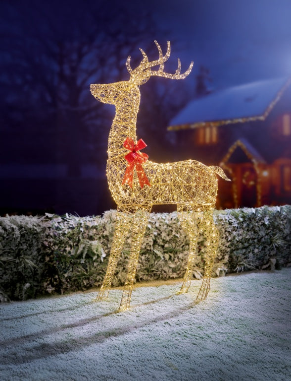 Premier Lit Golden Elegance Twist Tall Standing Deer 2m