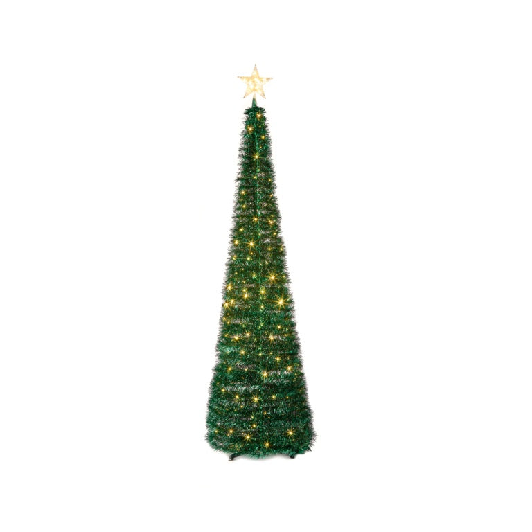 Premier Pre Lit Forest Green Pop Up Tree With Star 1.8m