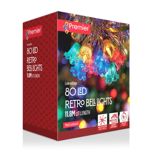 Premier Multi Action Retro Bell Lights 80 Multi Coloured LEDs