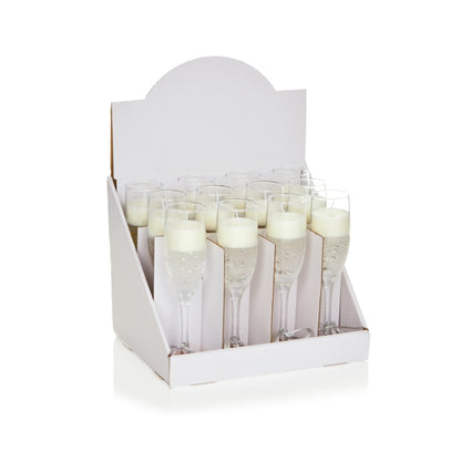 Premier Champagne Glass Gel Candle With Silver Bow 22cm