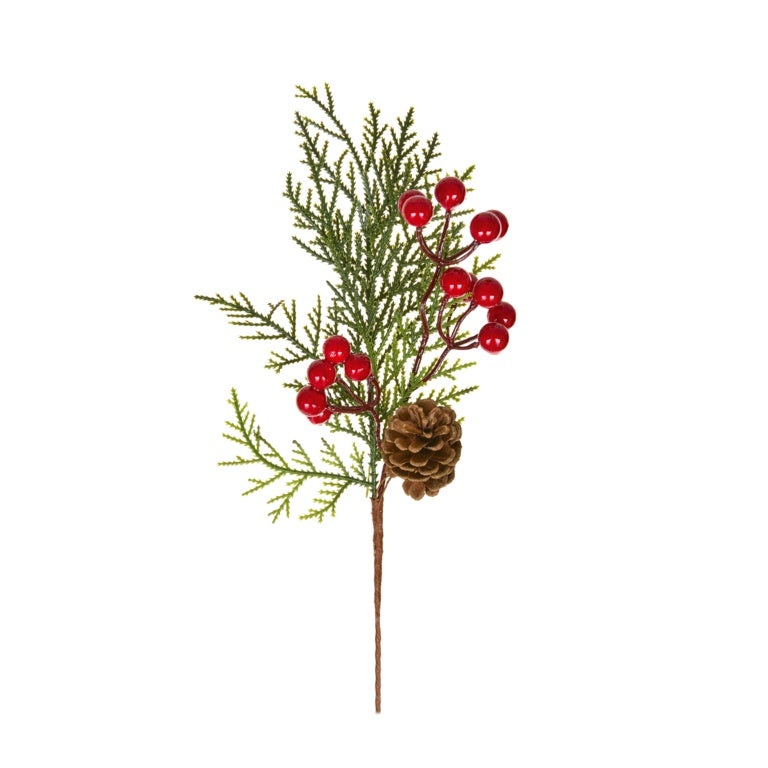 Premier Berry & Cone Christmas Pick 31cm