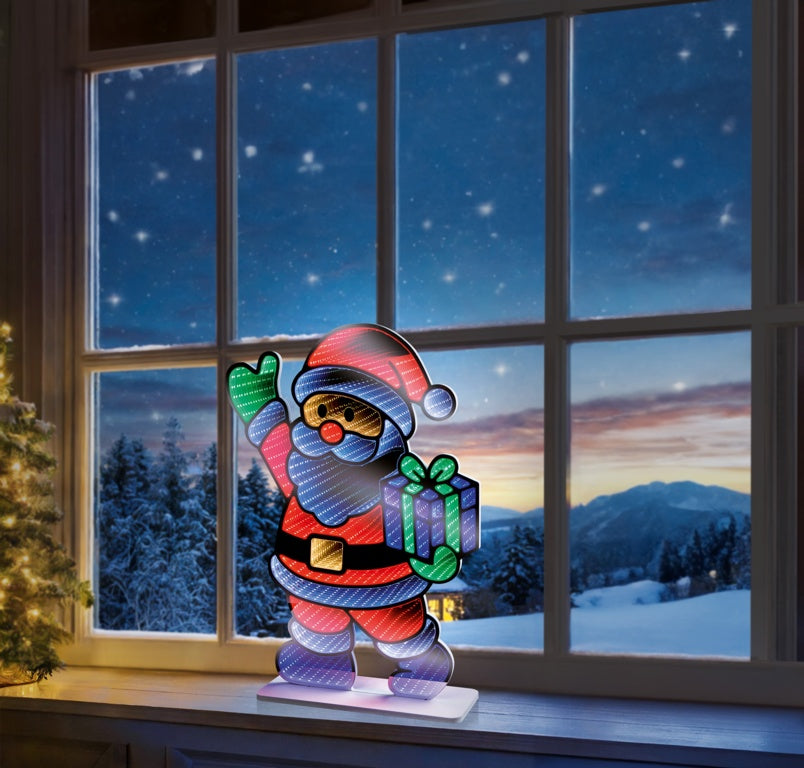 Premier Santa Holding Parcel Infinity Mirror 40cm