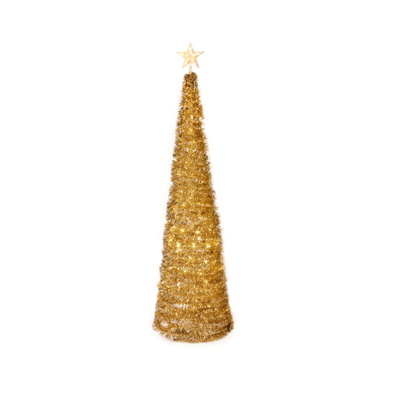 Premier Pre Lit Gold Pop Up Tree With Star 1.8m 180 LEDs