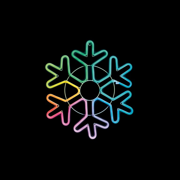 Premier USB Lit Neon Hanging Snowflake 53cm
