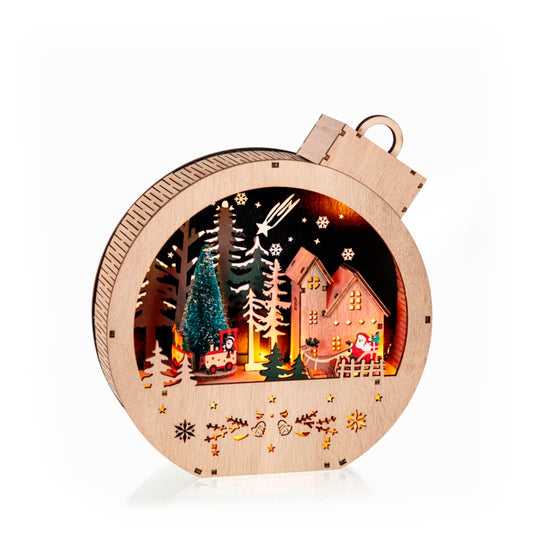 Premier Lit Wooden Bauble 23cm