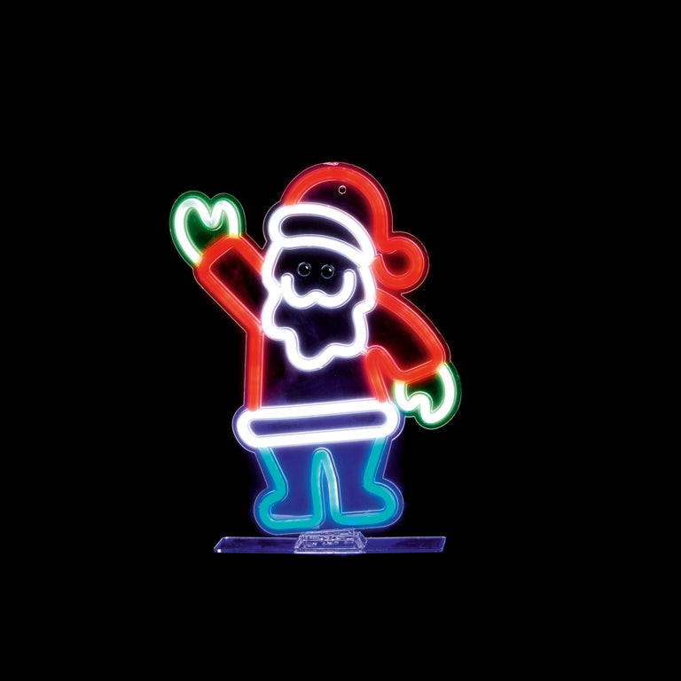 Premier USB Lit Neon Hanging Waving Santa 33cm