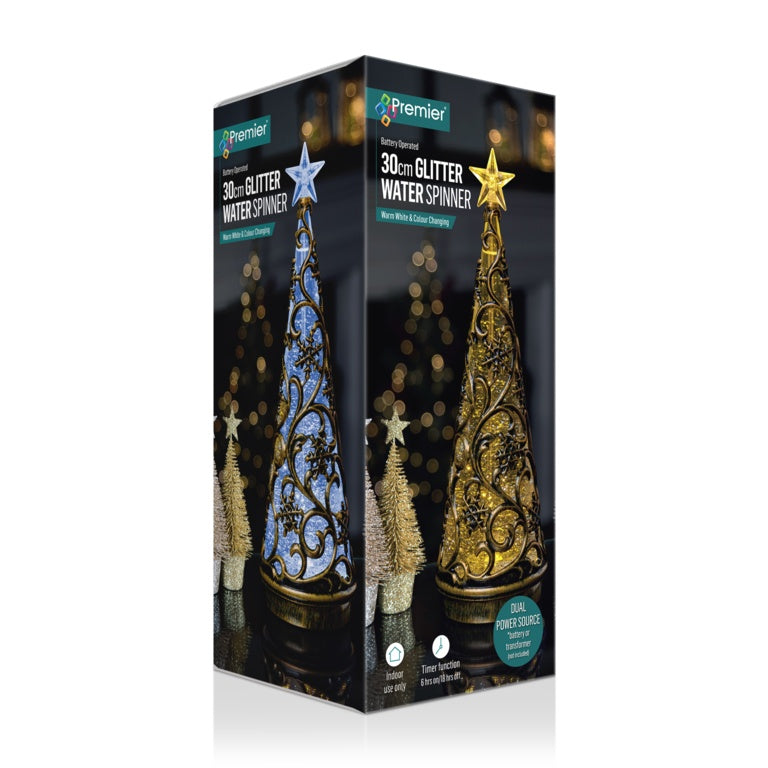 Premier Lit Antique Gold Tree Water Spinner 30cm