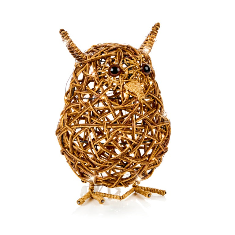 Premier Multi Action Lit Owl 28cm - 50 Warm White LEDs