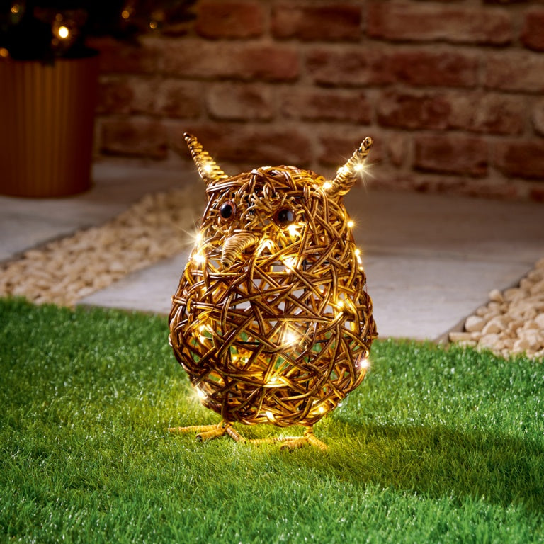 Premier Multi Action Lit Owl 28cm - 50 Warm White LEDs