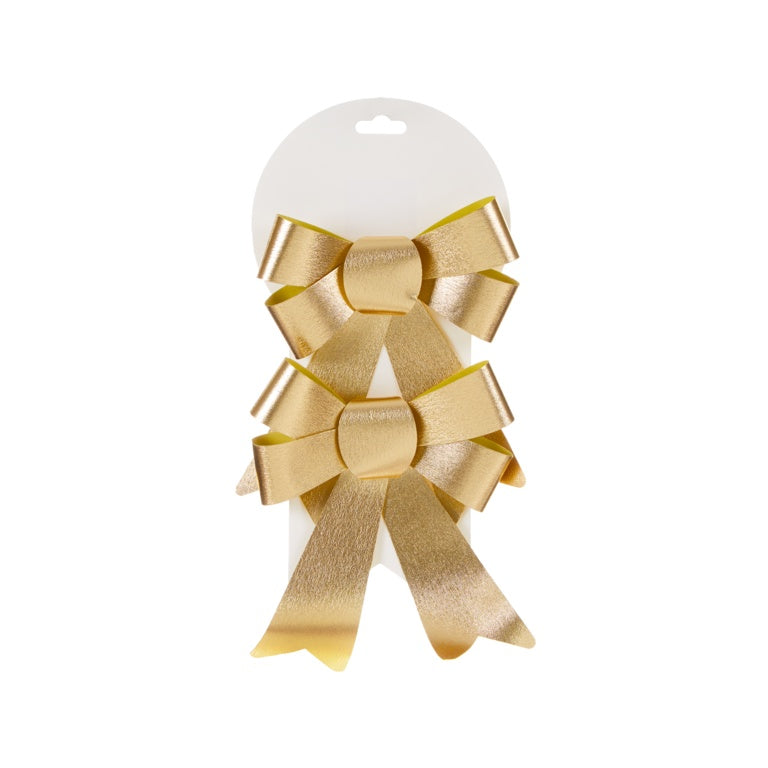 Premier 2 Piece Carded Gold Bows 17cm