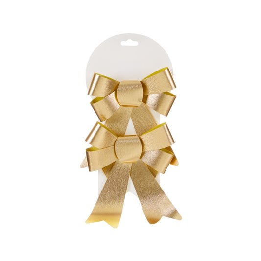 Premier 2 Piece Carded Gold Bows 17cm