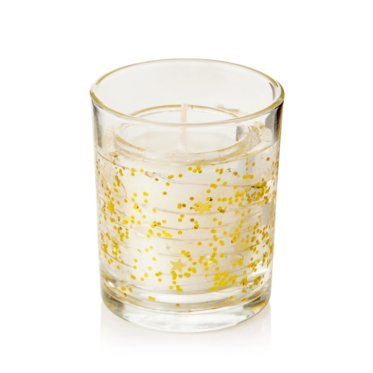 Premier Lit Gold Glitter Gel Candle 8cm 7 LEDs